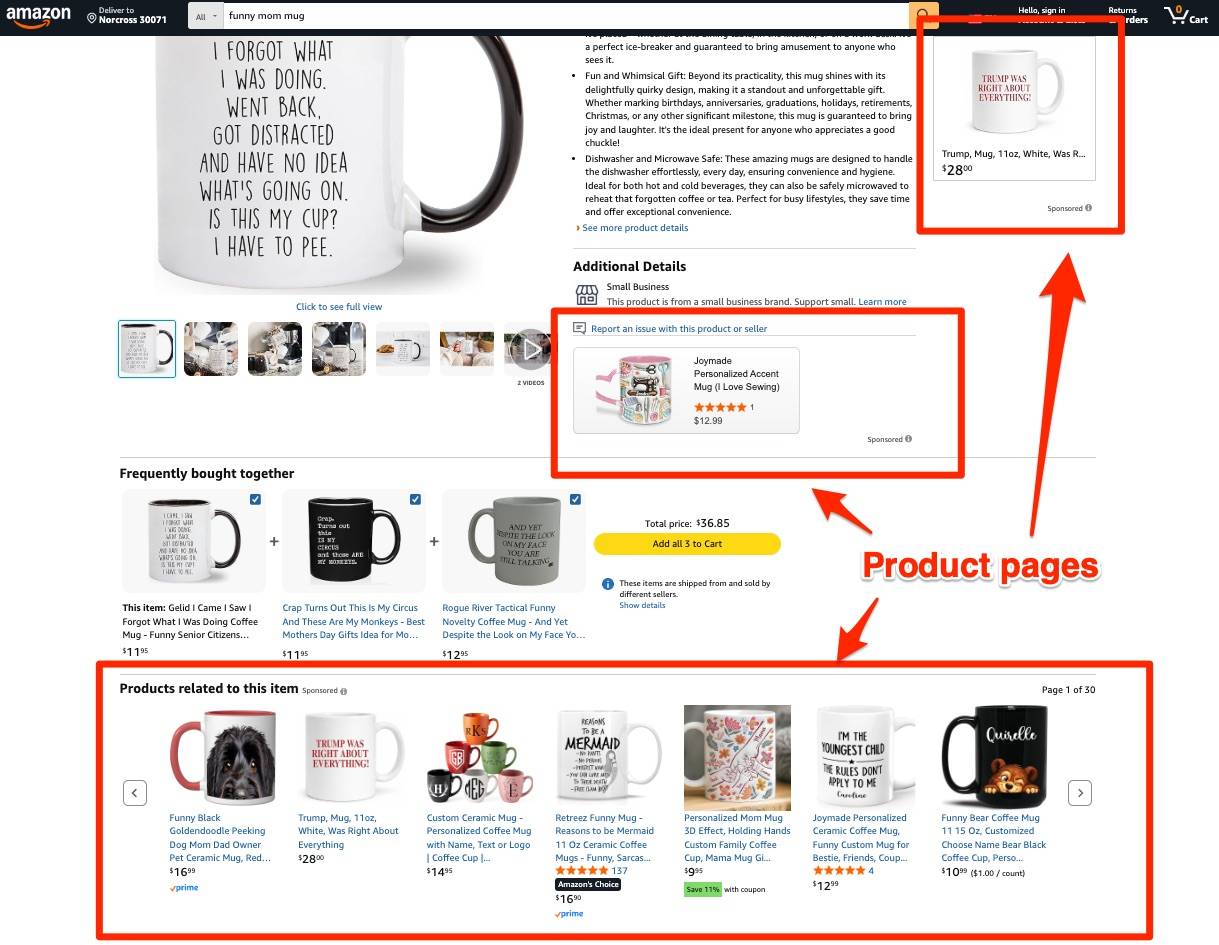 Amazon Ads Product Pages placement