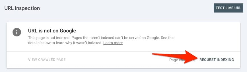 Google Search Console URL Inspection